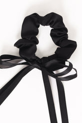 Rosemarie Bow Scrunchie - Black